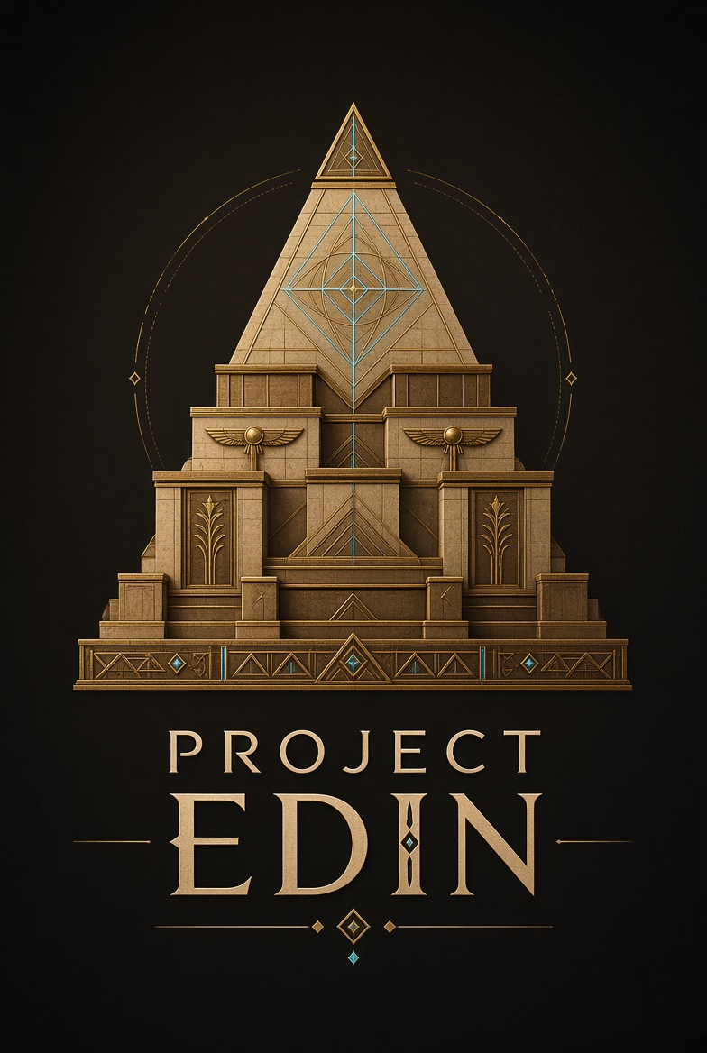 The Project Edin emblem — a monumental gold pyramid above the Project Edin wordmark